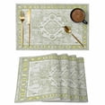 thumbnail image 1 of Sage Green Placemats Set of 8, Boho Retro Decorative Abstract Floral Ethnic Placemats for Dining Table, Place Mats for Kitchen Tabletop, Waterproof Wipeable Dining Table Mats Set, 1 of 9