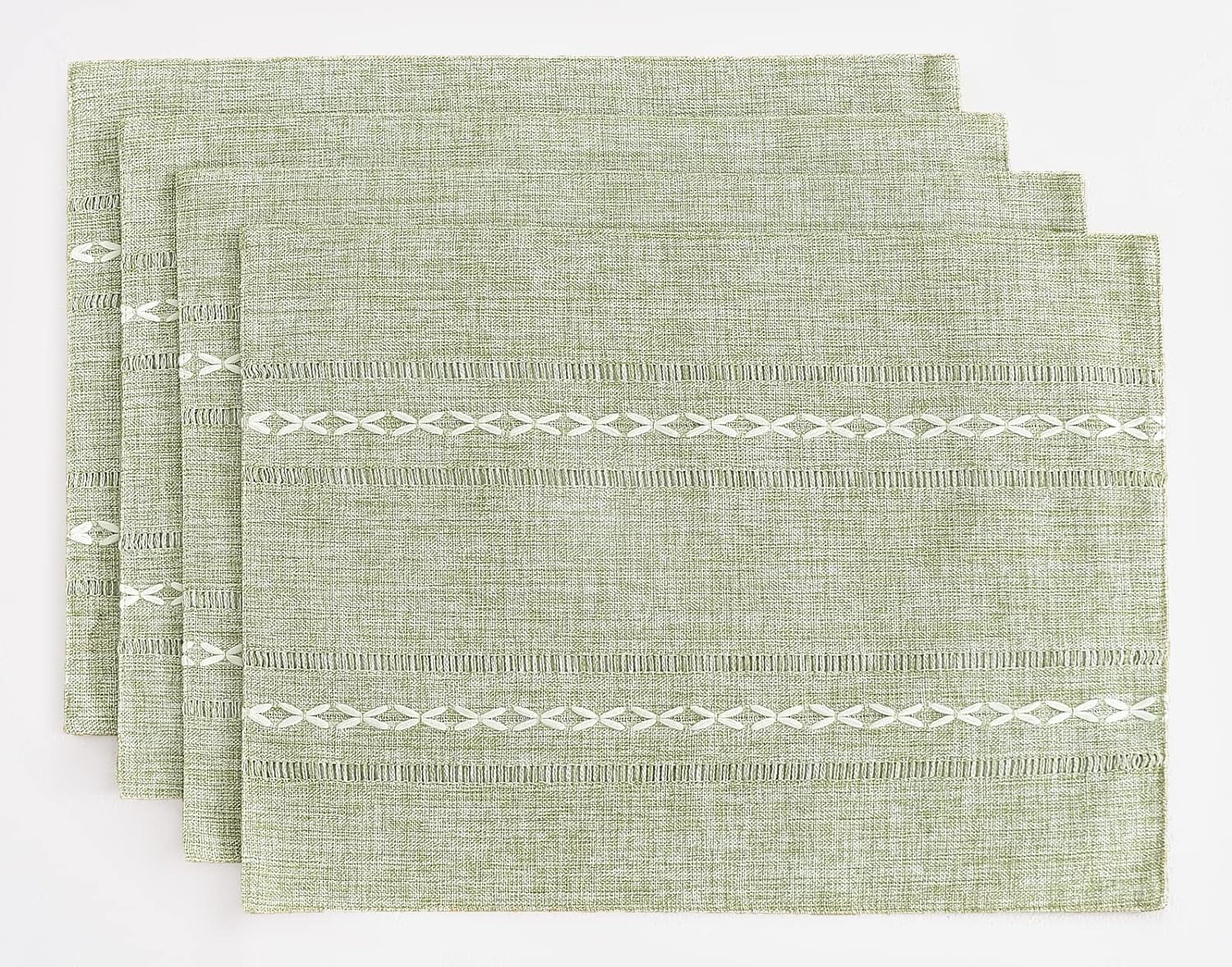Sage Green Placemats Set of 4 Washable Fabric Table Placemats, 30 x