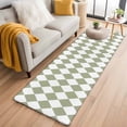 thumbnail image 1 of Sage Green Plaid 2'x6' Runner Rugs for Hallway Kitchen Bedside Non Slip Washable, Modern Minimalist Geometric Checkered Entryway Rug Runners with Rubber Backing, Long Carpet Runner for Laundry Room, 1 of 8