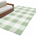 thumbnail image 1 of Sage Green Plaid 3'x5' Washable Rug, Spring Farmhouse Buffalo Checkered Non-Slip Area Rugs for Entryway Kitchen Classroom, Dorm Throw Carpet, Low Pile Soft Indoor Floor Mat, 1 of 9