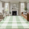 thumbnail image 1 of Sage Green Plaid Area Rug 6x9 FT, Non Slip Living Room Throw Carpet, Spring Farmhouse Buffalo Checkered Washable Soft Large Floor Carpet Non-Shedding Rug for Bedroom Dining Room Play Room, 1 of 9