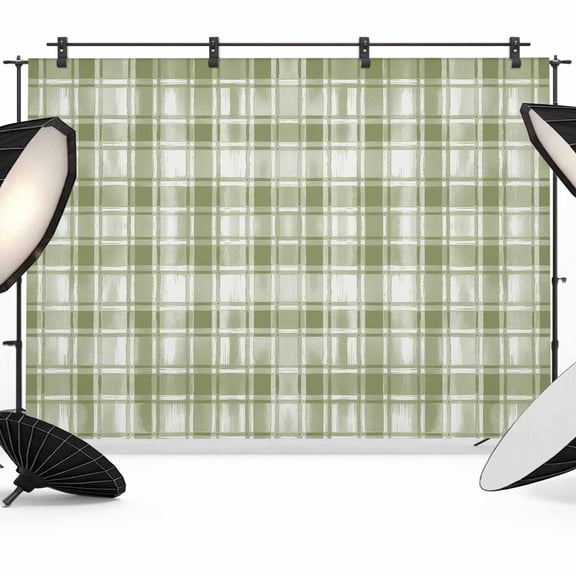 Sage Green Plaid Backdrop for Photoshoot,Photography Photo Studio Background Wall Backdrop,Modern Art Checkered Farmhouse Back Drop Banner Panel for Portraits Wedding Live Streaming Decor 12x8Ft
