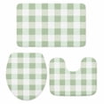 thumbnail image 1 of Sage Green Plaid Bath Mat 3 Piece Bathroom Rug Set, Spring Farmhouse Buffalo Checkered Non Slip Bath Rug Contour Mat and Toilet Lid Cover, Absorbent Shower Mats Soft Bath Rugs and Mats Sets, 1 of 8