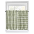 thumbnail image 1 of Sage Green Plaid Bathroom Window Curtain, Modern Art Checkered Farmhouse Light Filtering Coffee Kitchen Curtains, Bedroom Living Room Curtains 2 Panel 84"x54", 1 of 6