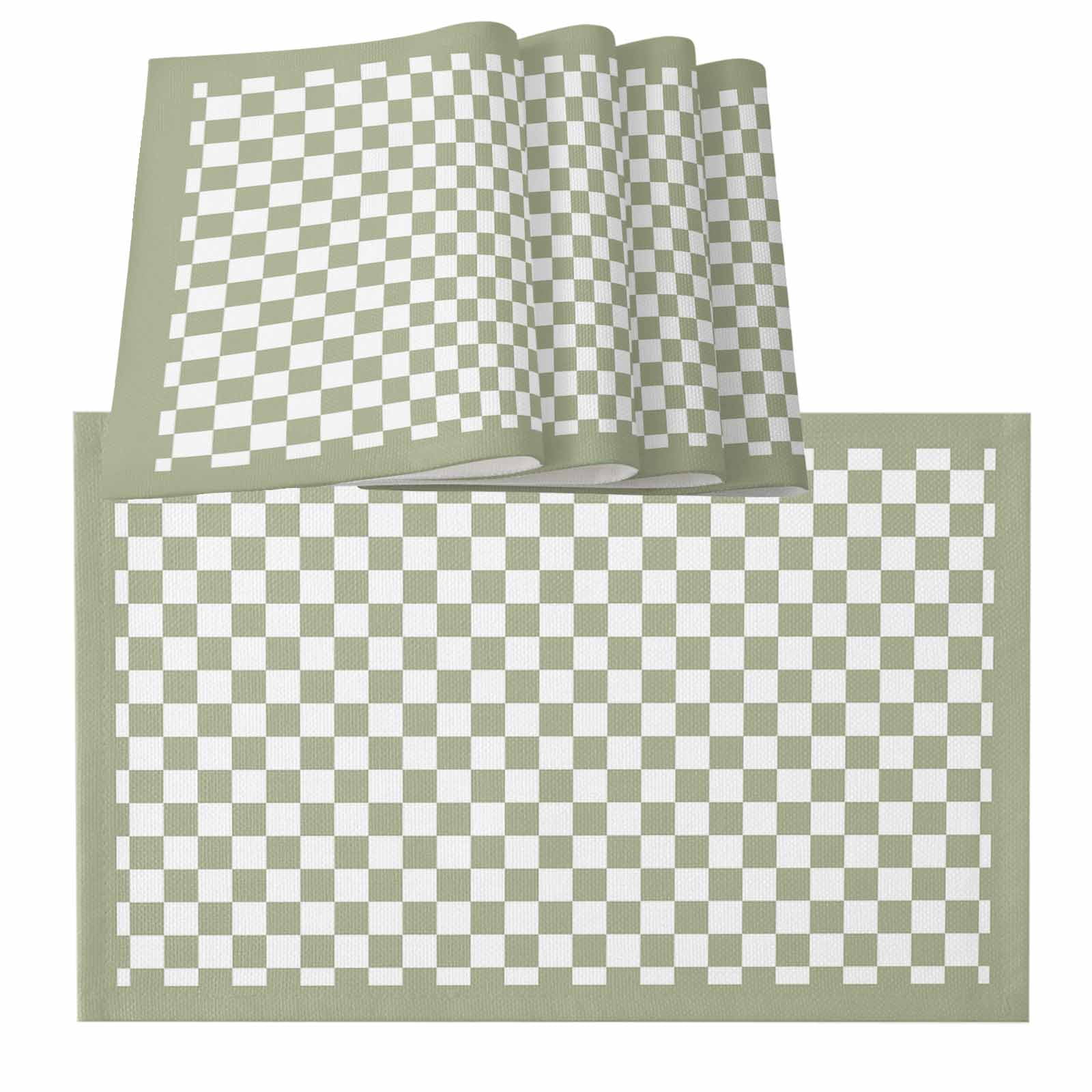 Sage Green Plaid Farmhouse Green White Checkered Lace Burlap Kitchen ...