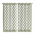 thumbnail image 1 of Sage Green Plaid Kitchen Curtains 63 Inch Length, Farmhouse Green White Checkered Lace Grommet Top Bedroom Living Room Curtains, Light Filtering Cafe Curtain Drapes 2 Panels Set 84''x63'', 1 of 9