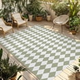 thumbnail image 1 of Sage Green Plaid Outdoor Rug for Patio/Deck/Porch, Non-Slip Large Area Rug 5 x 7 Ft, Modern Minimalist Geometric Checkered Indoor Outdoor Rugs Washable Area Rugs, Reversible Camping Rug Carpet Runner, 1 of 8