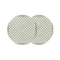 thumbnail image 1 of Sage Green Plaid Round 15 Inch Placemats Set of 2, Farmhouse Green White Checkered Lace HeatResistant Non Slip Place Mats for Dining Table, Wipeable Braided Kitchen Table Mats for Housewarming, 1 of 9