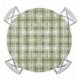 thumbnail image 1 of Sage Green Plaid Round Tablecloth for 55-60 Inch Tables, Fitted Table Cover with Elastic Edge, Modern Art Checkered Farmhouse Waterproof Outdoor Table Cloth Protector for Patio Garden Dinner Picnic, 1 of 9