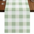 thumbnail image 1 of Sage Green Plaid Short Table Runner 36 Inches Long,Spring Farmhouse Buffalo Checkered Cotton Linen Table Runners Dresser Scarves,Tabletop Scarf Furniture Cover for Home Dinner Party Decor 13"x36", 1 of 8