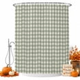 thumbnail image 1 of Sage Green Plaid Shower Curtain, Waterproof Shower Curtains for Bathroom, Gingham Checked Minimalist Modern Washable Fabric Bathtub Curtain Set Bath Decor with 12 Hooks 48"x72", 1 of 8