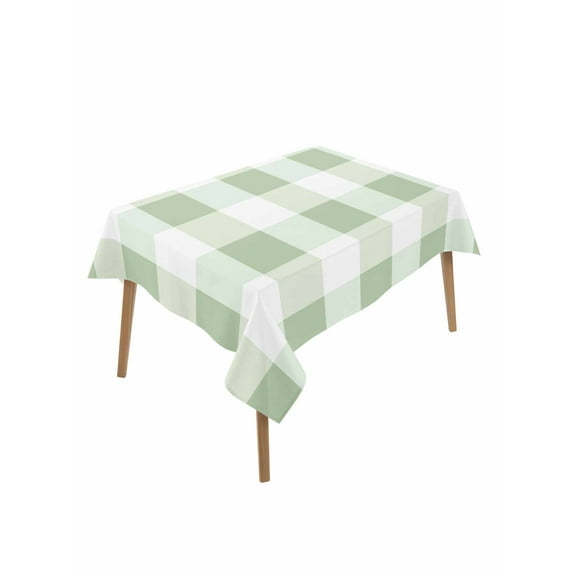 Sage Green Plaid Table Cloth, Spring Farmhouse Buffalo Checkered Waterproof Tablecloth for Rectangle Tables, Reusable Washable Fabric Table Cover for Restaurant Kitchen Dining Tables 60"x102"