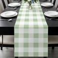 thumbnail image 1 of Sage Green Plaid Table Runner 70 Inches Long, Spring Farmhouse Buffalo Checkered Kitchen Coffee Dining Table Decoration for Home Party Birthday Wedding Home Decor 13x70 Inches, 1 of 8