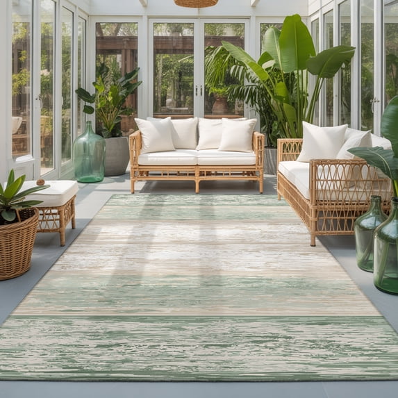 Sage Green Planks Washable Area Rugs 2.7'x5', Farmhouse Vertical Wood Grain Washable Throw Living Room Rug Non-Slip Sturdy Edge Binding Carpet for Indoor Entryway Bedside Kitchen