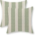 thumbnail image 1 of Sage Green Polka Dot Pillow Covers 20x20 Inch Set of 2 Boho Striped Decorative Throw Pillow Covers Modern Abstract Geometry Decorations Outdoor Pillow Cases Linen Cushion Cases for Sofa Couch, 1 of 6
