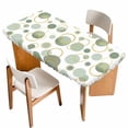 thumbnail image 1 of Sage Green Polka Dots Table Cloths for 5 Foot Rectangle Tables, Modern Abstract Art Patio Waterproof Elastic Fitted Tablecloths, Washable Rectangular Table Cover for Camping, 1 of 8