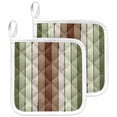 thumbnail image 1 of Sage Green Pot Holders for Kitchen Heatproof Potholder, 2 Pack Farmhouse Wood Grain Vintage Brown Striped Hot Pads Multipurpose Oven Pads Cloth Potholders Trivet for Cooking and Baking, 1 of 8