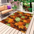 thumbnail image 1 of Sage Green Pumpkin Fall Outdoor Rug for Patio/Deck/Porch, Non-Slip Large Area Rug 4 x 6 Ft, Thanksgiving Maple Leaves Farmhouse Indoor Outdoor Rugs Washable Area Rugs, Camping Rug Carpet Runner, 1 of 8