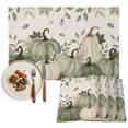 thumbnail image 1 of Sage Green Pumpkin Fall Placemats Set of 4, Thanksgiving Rustic Botanical Washable Wipeable Table Mats for Dining Tables, Indoor Outdoor Kitchen Place Mats for Holiday Party Table Decor, 1 of 9