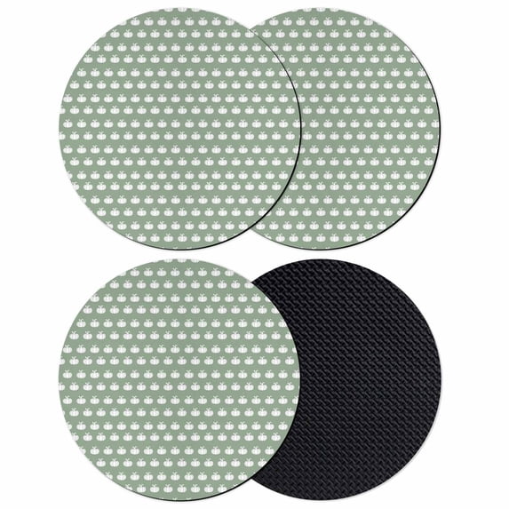 Sage Green Pumpkins Fall Coasters Set of 4, Absorbent Coasters for Drinks, Thanksgiving Pumpkin Pastoral Coaster for Desk Coffee Table Protection, Home Decor House Warming Gifts 4"