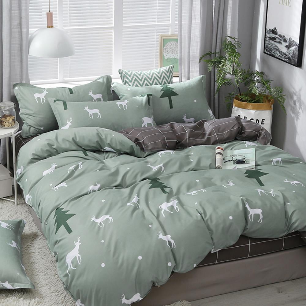 Sage Green Quilt Cover Double Size Home Bedding Girls Boys 4 Piece Set