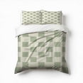 thumbnail image 1 of Sage Green Rectangle Pattern Design Bedding Set 3 Pcs Soft Microfiber Quilt Cover For Bedroom Decor, Comforter Cover With 2 Pillowcase, 1 of 5