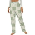 thumbnail image 1 of Sage Green Rectangle Pattern Design Winter Female Pants Flannel High Waist Women Pants Lady Warm Straight Leg Plush Trousers, 1 of 7