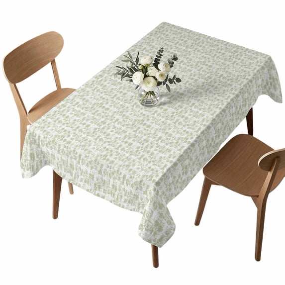 Sage Green Rectangle Tablecloth, Vintage Rutsic Floral Prints Simple Boho Waterproof & StainResistant Tablecloth, Washable Oil-proof Table Cover for Dining/Party/Wedding/Camping/Buffet 60x84 In