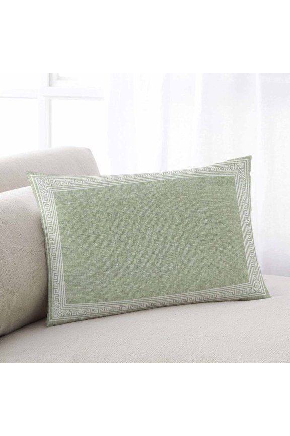 Sage Green Retro Greek Key King Size Pillow Cover,Pillowcase Protectors with Zipper,Decorative Throw Pillow Case Cover,Geometric Greece Ancient Rustic Pillow Shams for Couch Sofa 20x36Inch