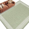 thumbnail image 1 of Sage Green Retro Greek Key Large Area Rugs for Bedroom Living Room, Soft Non Slip Carpet Bedside Rug, Geometric Greece Ancient Rustic Rectangular Floor Cover Kitchen Accent Rug 6'x9' for Office, 1 of 9