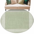 thumbnail image 1 of Sage Green Retro Greek Key Large Area Rugs for Bedroom Living Room, Soft Non Slip Carpet Bedside Rug, Geometric Greece Ancient Rustic Round Floor Cover Kitchen Accent Rug 8' for Dining Room/Office, 1 of 9