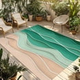 thumbnail image 1 of Sage Green Ripple Outdoor Rug, Sage Green Gradient Non-Slip Area Rugs Carpet Breathable Large Floor Mat for Outdoors Patio Porch Deck Beach 3’ x 5’, 1 of 9