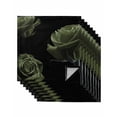thumbnail image 1 of Sage Green Rose Cloth Napkins Set of 8 Reusable Dinner Napkins, Vintage Abstract Garden Flower Floral Black Cocktail Napkin Washable Table Napkins for Wedding/Holiday Party/Baby Shower 20"x20", 1 of 7