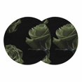 thumbnail image 1 of Sage Green Rose Round 15 Inch Placemats Set of 2, Vintage Abstract Garden Flower Floral Black HeatResistant Non Slip Place Mats for Dining Table, Wipeable Braided Kitchen Table Mats for Housewarming, 1 of 9