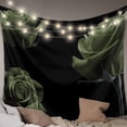 thumbnail image 1 of Sage Green Rose Tapestry for Bedroom Wall Hanging Tapestry, Vintage Abstract Garden Flower Floral Black Ceiling Backdrop Tapestries Poster Blanket Wall Decor for Teens Room Living Room Dorm 51" x 59", 1 of 8