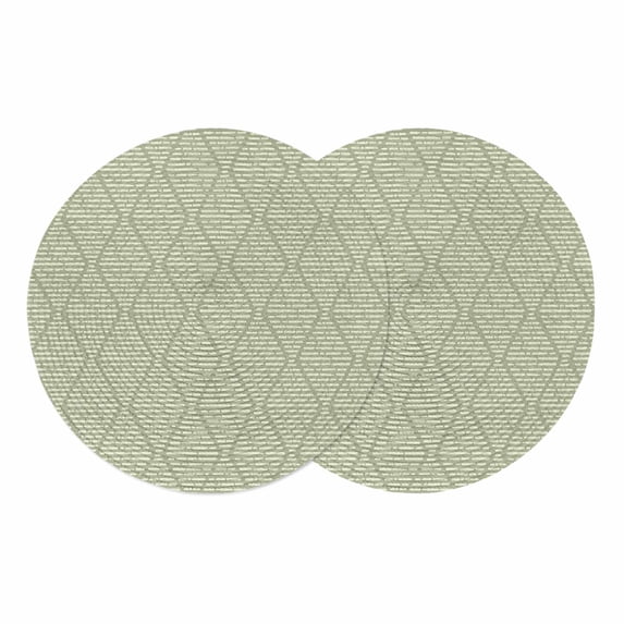 Sage Green Round 13 Inch Placemats Set of 2, Modern Abstract Art Farmhouse HeatResistant Non Slip Place Mats for Dining Table, Wipeable Braided Kitchen Table Mats for Housewarming