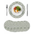 thumbnail image 1 of Sage Green Round 13 Inch Placemats Set of 6, Retro Abstract Morocco Geometric Texture HeatResistant Non Slip Place Mats for Dining Table, Wipeable Braided Kitchen Table Mats for Housewarming, 1 of 9