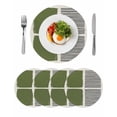 thumbnail image 1 of Sage Green Round 15 Inch Placemats Set of 4, Modern Painting Farmhouse Striped Abstract Art HeatResistant Non Slip Place Mats for Dining Table, Wipeable Braided Kitchen Table Mats for Housewarming, 1 of 9