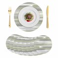 thumbnail image 1 of Sage Green Round 15 Inch Placemats Set of 8, Modern Abstract Grey Striped Art HeatResistant Non Slip Place Mats for Dining Table, Wipeable Braided Kitchen Table Mats for Housewarming, 1 of 9