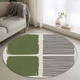 thumbnail image 1 of Sage Green Round Area Rug 4Ft Washable Circle Rugs for Bedroom Dining Room, Modern Painting Farmhouse Striped Abstract Art Non-Slip Carpet Floor Mats Indoor Outdoor Carpet Runner Aesthetic Home Decor, 1 of 8