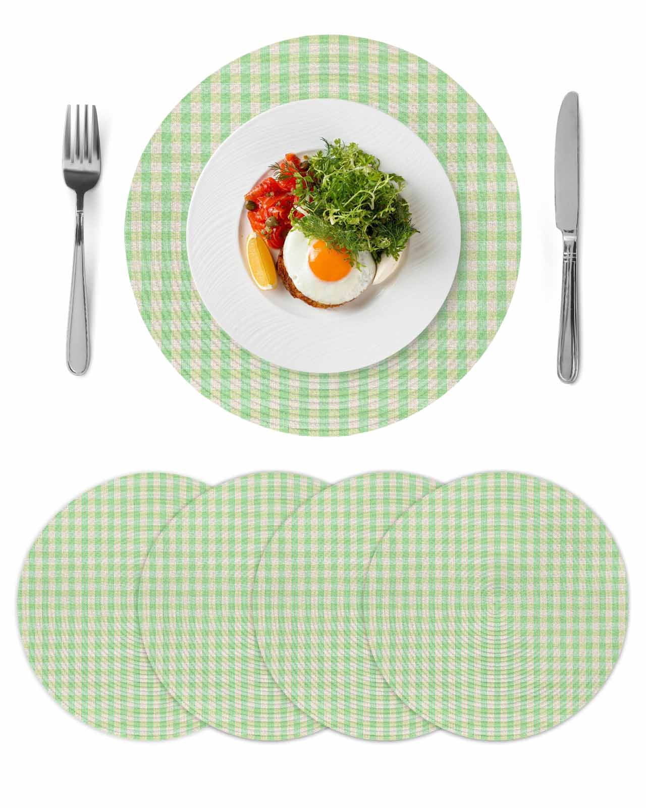 Sage Green Round Placemats Set of 4 for Dinning Tables,Heat-proof ...