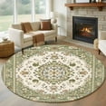 thumbnail image 1 of Sage Green Round Rug 5ft Washable Circle Kitchen Rugs Non Slip Southwest Tribal Antique Boho-Chic Country Large Area Rug Indoor Floor Carpet for Bedroom Living Room Home Office Dining Room Nursery, 1 of 8