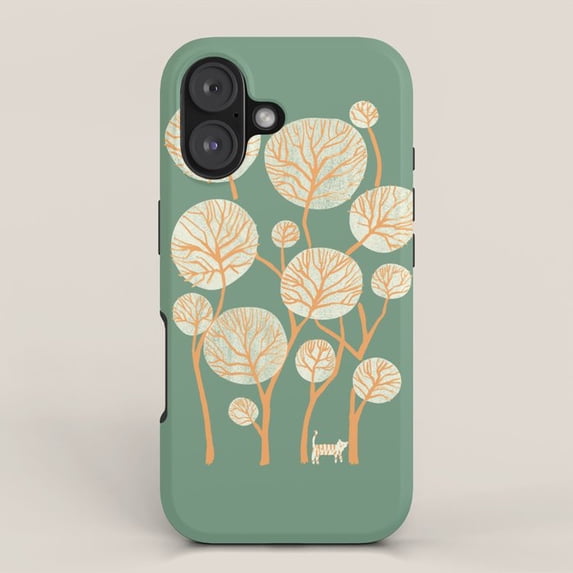 Sage Green Round Tree Grove and Zebra Tough Case for Apple iPhone ...