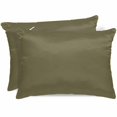thumbnail image 1 of Sage Green Satin Pillowcase for Hair and Skin with Zipper, Soft Breathable Cooling Silk Pillow Cases, Brown Solid Color Simple Abstract Throw Pillow Covers King Size 20"x36" Set of 2, 1 of 6