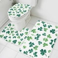 thumbnail image 1 of Sage Green Shamrocks Bathroom Rugs Sets 3 Piece St. Patricks Day Spring Small Bath Mats Set Non Slip Absorbent Bath Mat with U-Shaped Contour Rug Toilet Lid Cover for Bathroom Decorations, 1 of 8