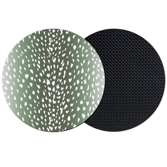 Sage Green Sheep Skin Coasters Set of 2, Absorbent Coasters for Drinks, Ombre Farmhouse Animal Print Coaster for Desk Coffee Table Protection, Home Decor House Warming Gifts 4"