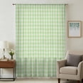 thumbnail image 1 of Sage Green Sheer Curtains 45 Inches Long, Grid Checkered Plaid Gingham Lattice Trellis Light Filering Curtains, Breathable Simi Curtain Privacy Drapes for Kitchen Bathroom Small Window Treatment, 1 of 9