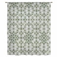 thumbnail image 1 of Sage Green Sheer Curtains 96 Inches Long, Retro Abstract Morocco Geometric Texture Light Filering Curtains, Privacy Drapes Simi Floor to Veiling Curtain for Living Room Bedroom Large Window Treatment, 1 of 9