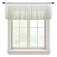 thumbnail image 1 of Sage Green Sheer Curtains Valances for Windows Floral Stripe Gradient Simple Branch Texture Chiffon Kitchen Valances for Cafe, Voile Window Treatments Curtains for Living Room Bedroom, 42"x18", 1 of 9