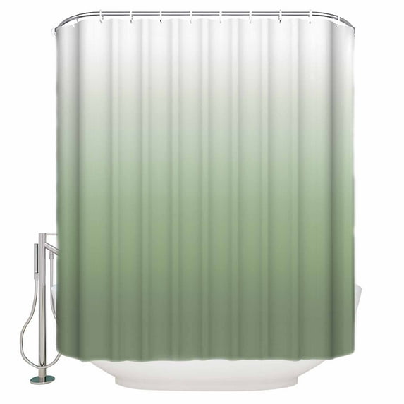 Sage Green Shower Curtain, 72" x 72", Green Gradient Ombre Color Waterproof Bathroom Curtain Washable Shower Curtain Set with 12 Hooks